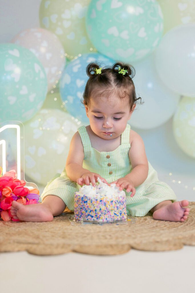 First birthday cake smash session, photographed by Studio FB USA